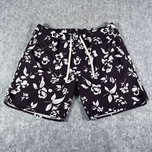 Fair Harbor Swim Trunks Mens 2XL Black Lined Anchor Shorts 8" Inseam Board - Picture 1 of 11